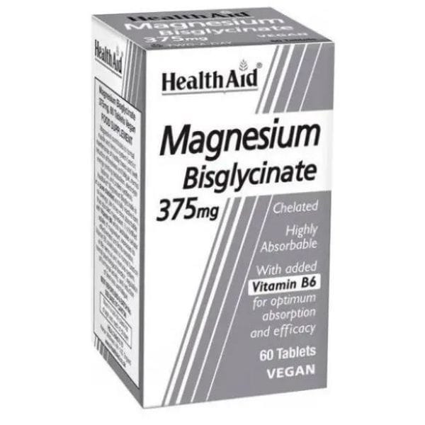 Health Aid Magnesium Bisglycinate 375 mg 60 veg tabs